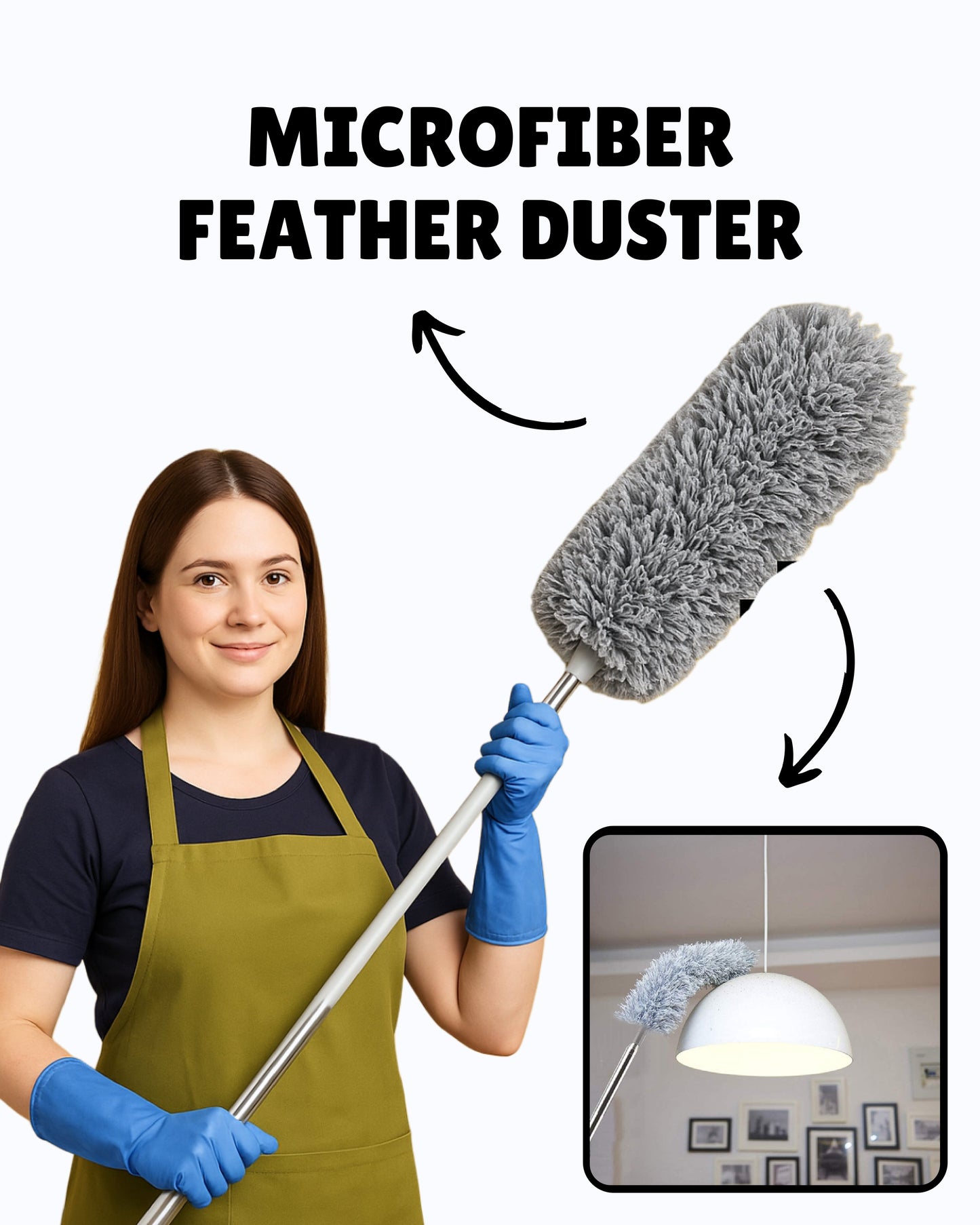 EXTENDABLE CLEANING DUSTER WITH 2 FREE GIFTS (Duster + 10 Dish washing net + Brush) SHOPBYTE