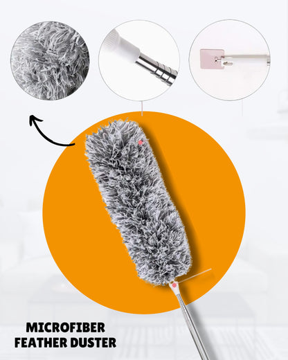EXTENDABLE CLEANING DUSTER WITH 2 FREE GIFTS (Duster + 10 Dish washing net + Brush) SHOPBYTE