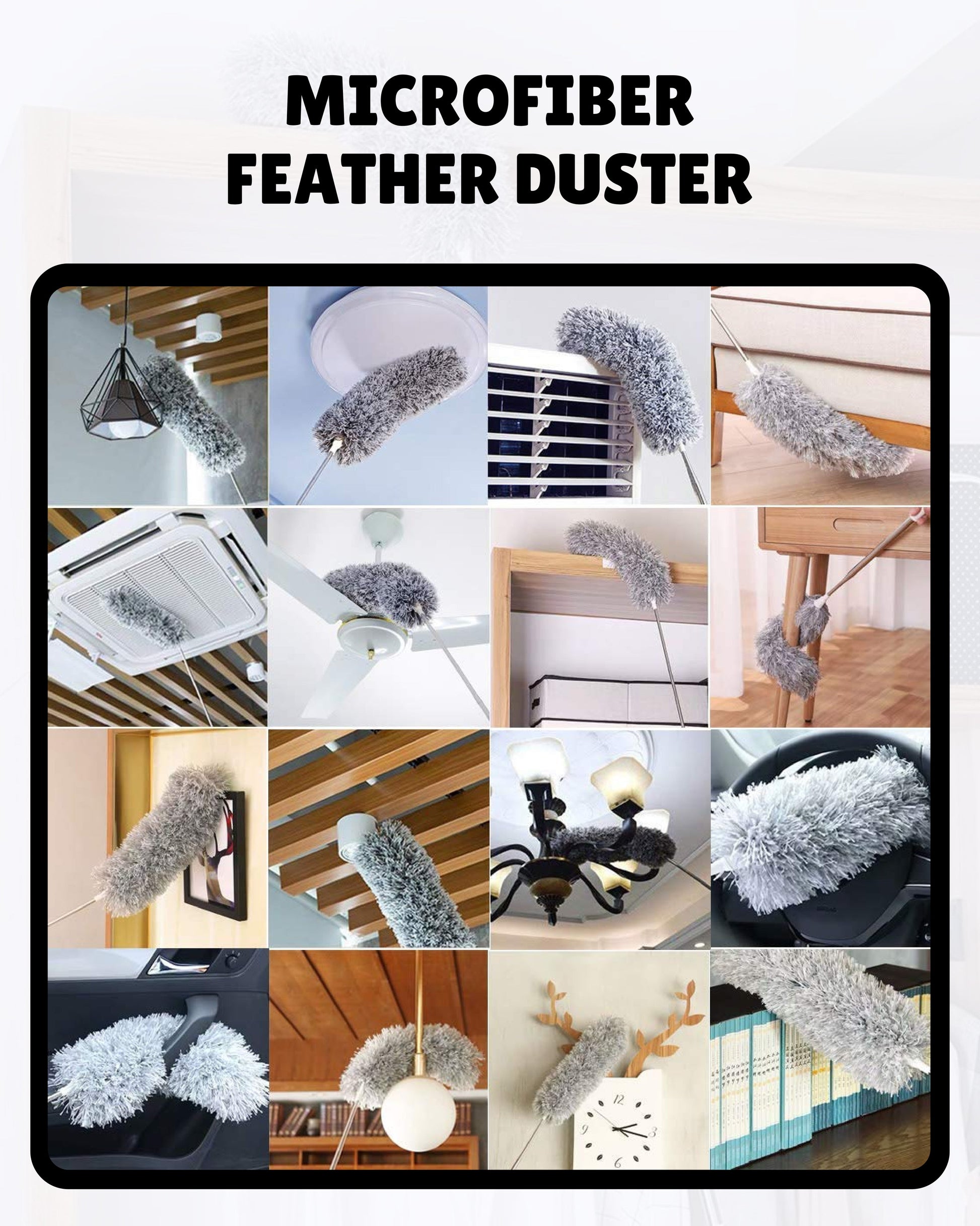 EXTENDABLE CLEANING DUSTER WITH 2 FREE GIFTS (Duster + 10 Dish washing net + Brush) SHOPBYTE