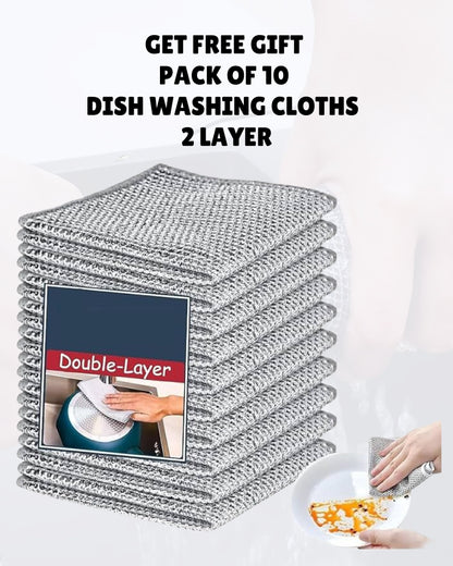 EXTENDABLE CLEANING DUSTER WITH 2 FREE GIFTS (Duster + 10 Dish washing net + Brush) SHOPBYTE