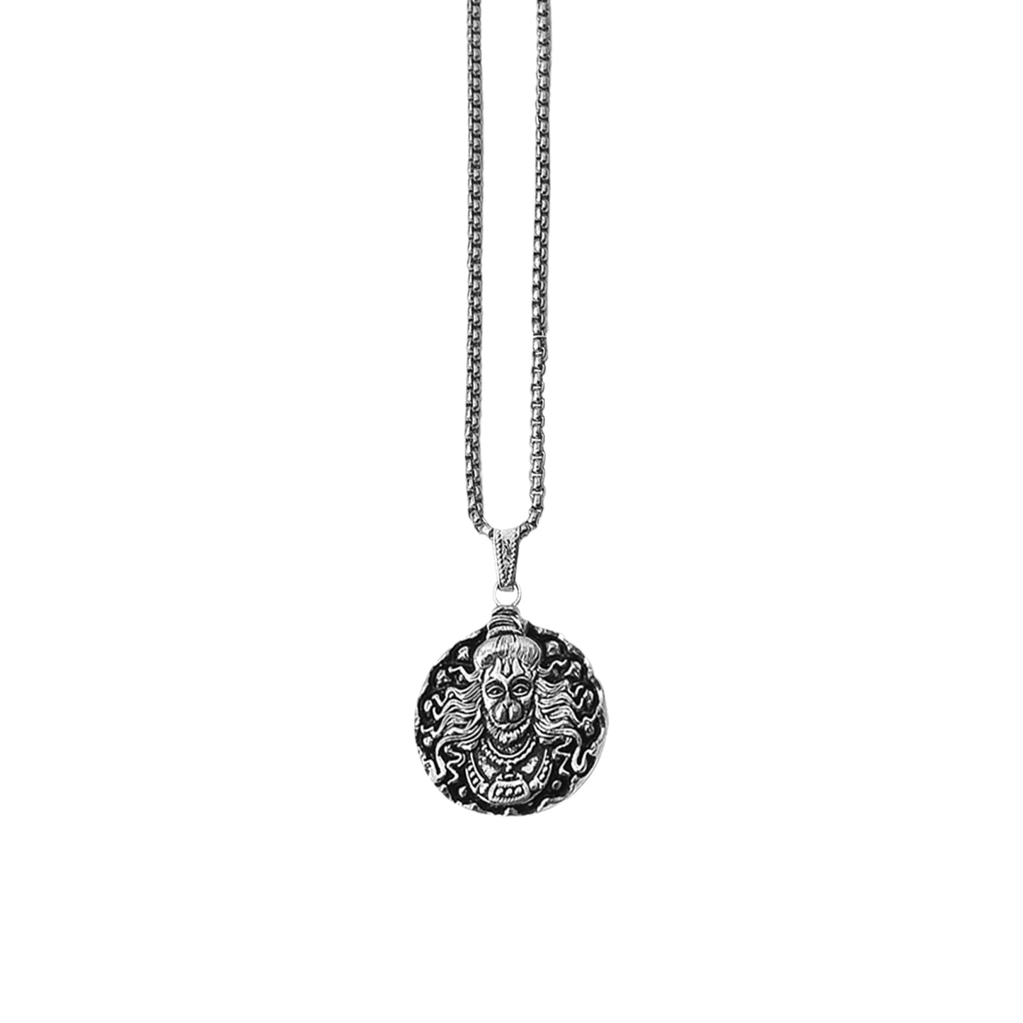 Hanuman Facelocket With Chain Pendant Necklace Chain (1 Pc) Wukusy