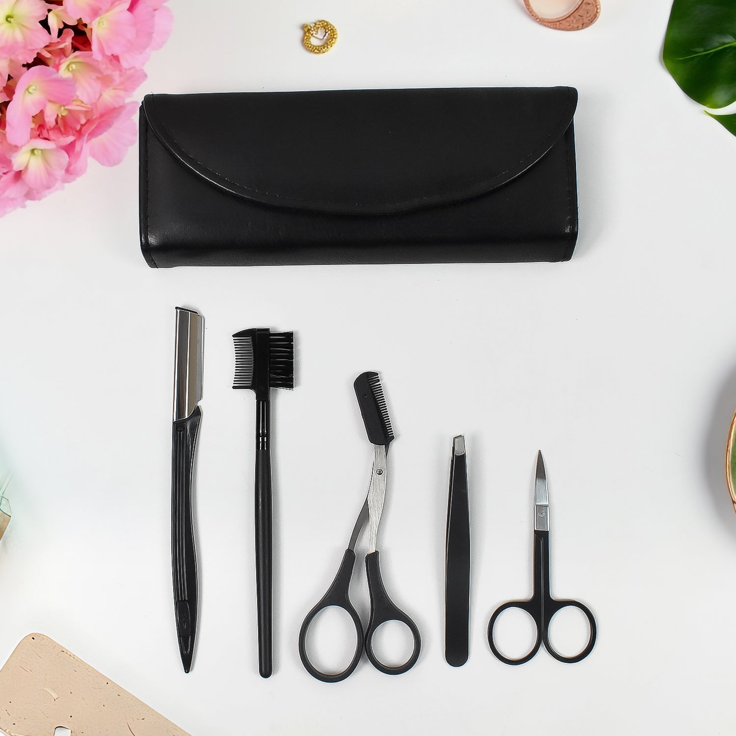 Eyebrow Kit 5 In 1 Tweezers For Eyebrows (1 Set) Wukusy
