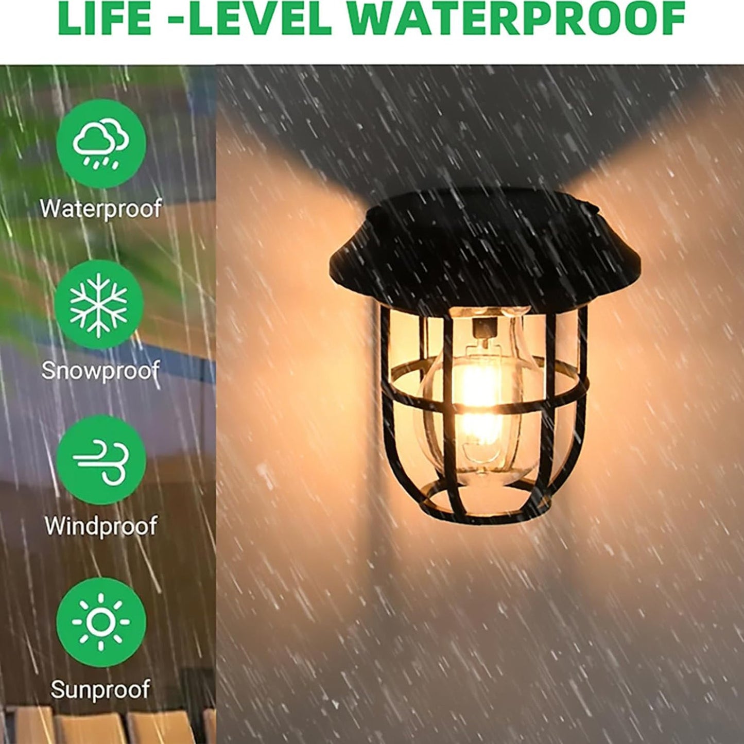 Solar Lantern Wall Lights Fixtures With Motion Sensor (1 Pc) Wukusy