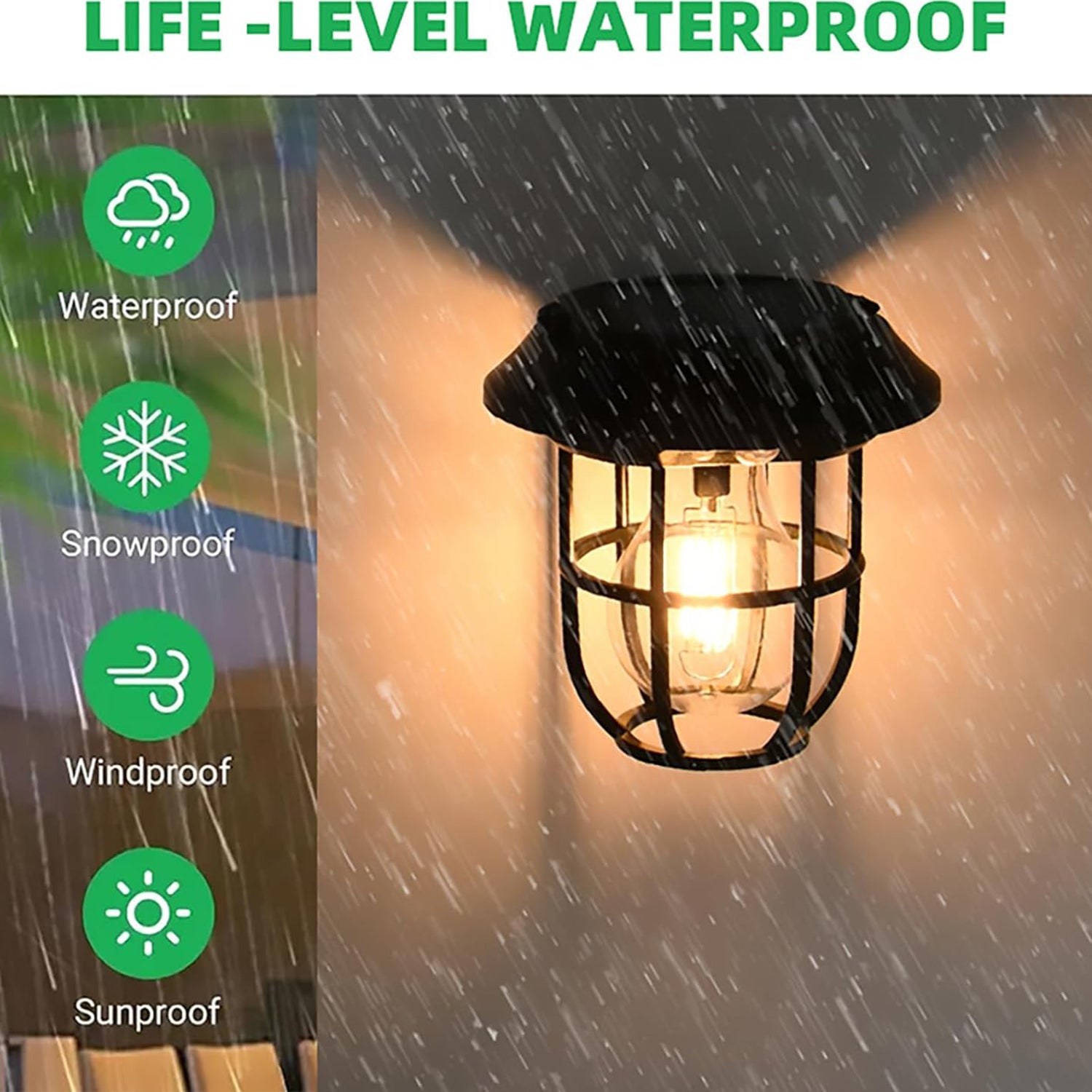 Solar Lantern Wall Lights Fixtures With Motion Sensor (1 Pc) Wukusy