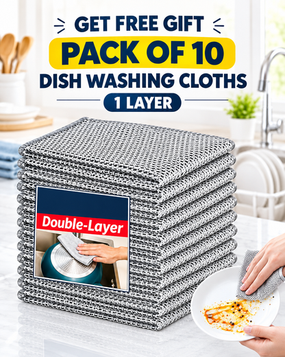 EXTENDABLE CLEANING DUSTER WITH 2 FREE GIFTS (Duster + 10 Dish washing net + Brush) SHOPBYTE