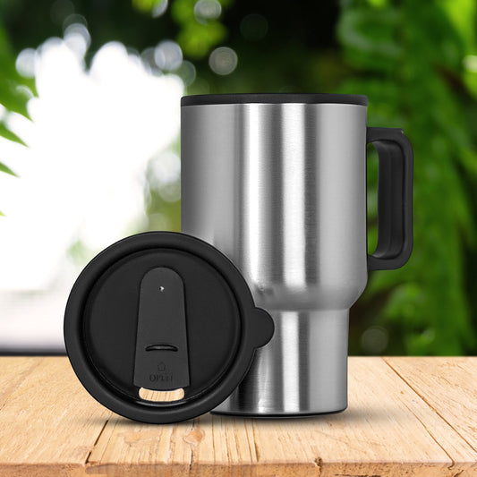 Stainless Steel Vacuum Glass Insulated Glass Coffee Cups (With Lid  Handle  1 Pc) Wukusy