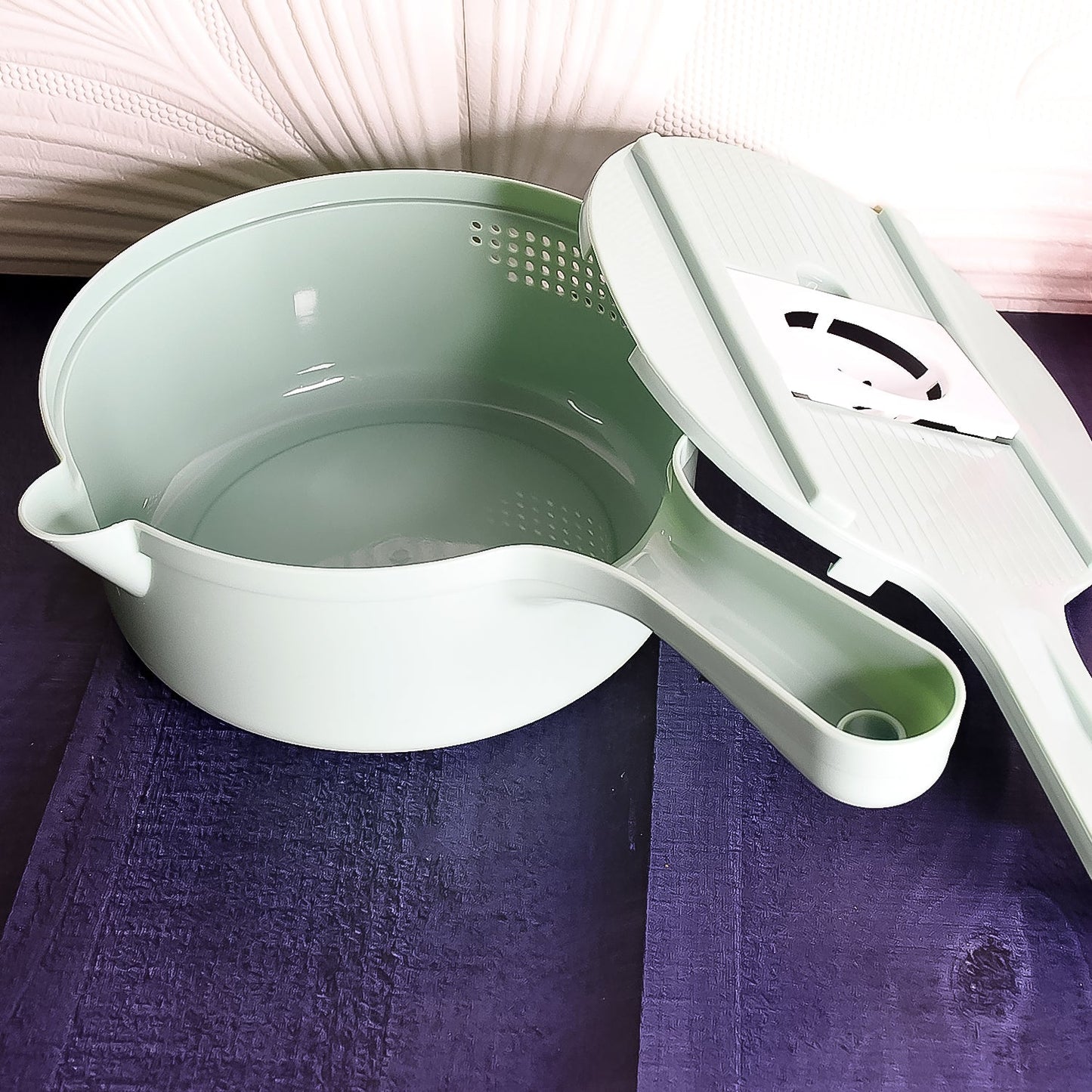 Vegetable Choppers With Drain Basket  6 In 1 Vegetable Slicer Blades (1 Set) Wukusy
