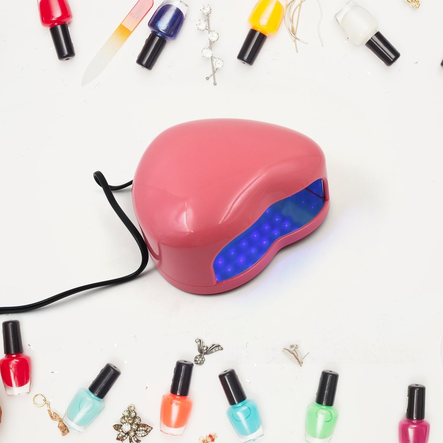 Led Uv Lamp Nail Dryer Gel Nail Lamp Nail Polish Curing Lamp (1 Pc  Mix Design) Wukusy