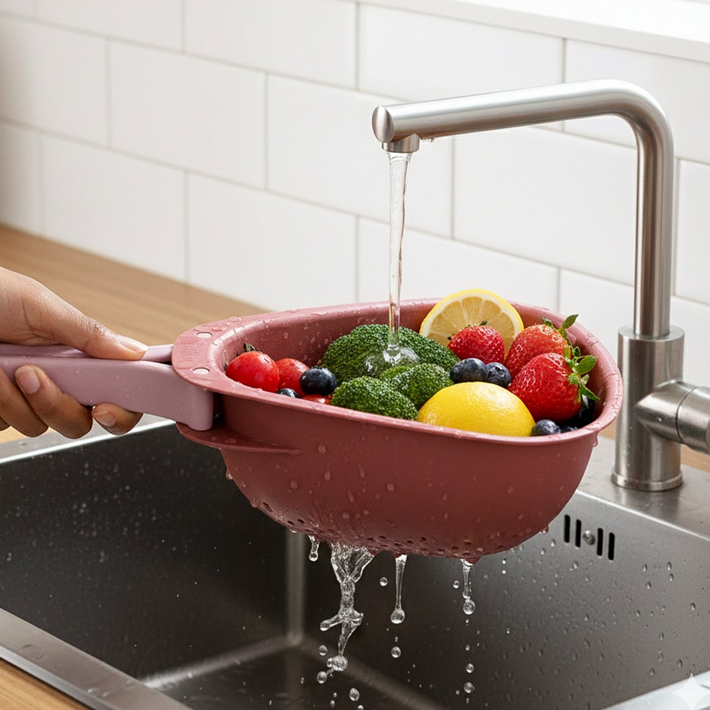 Supermom Kitchen Colander with Foldable Handle and Drain Base