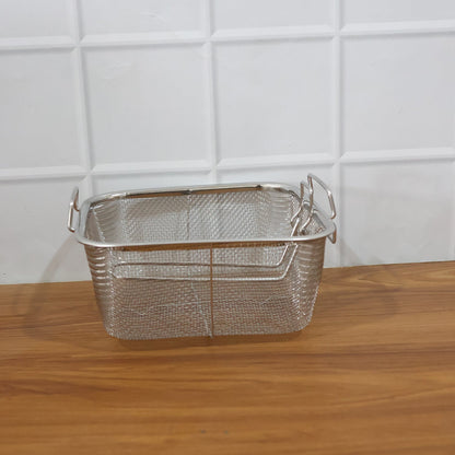 Stainless Steel Deep Fryer Basket with Long Handle (1 Pc)
