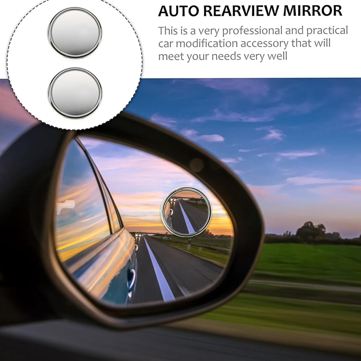 Car Blind Spot Side Mirror Round Hd Glass Blindspot Mirror (2 Pcs Set) Wukusy