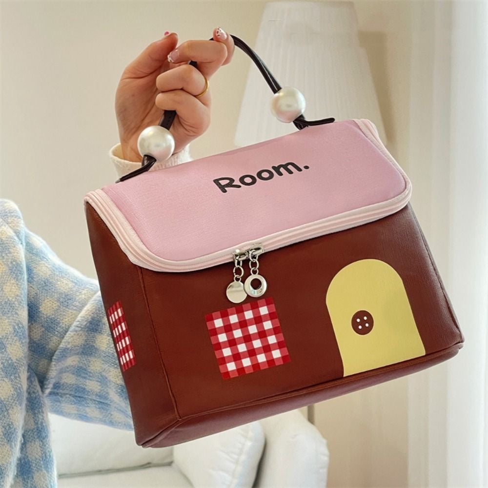 Cute Little House Design Make up Bag (Random Shade)