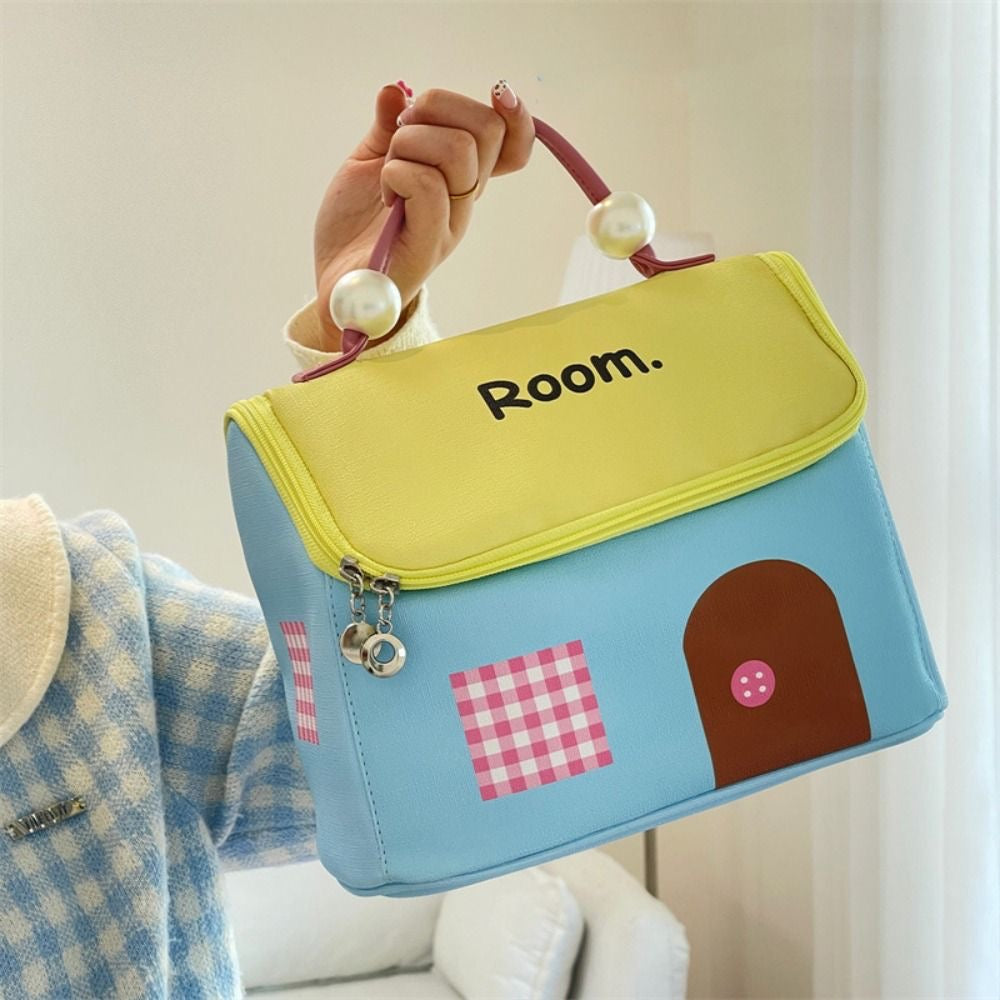 Cute Little House Design Make up Bag (Random Shade)