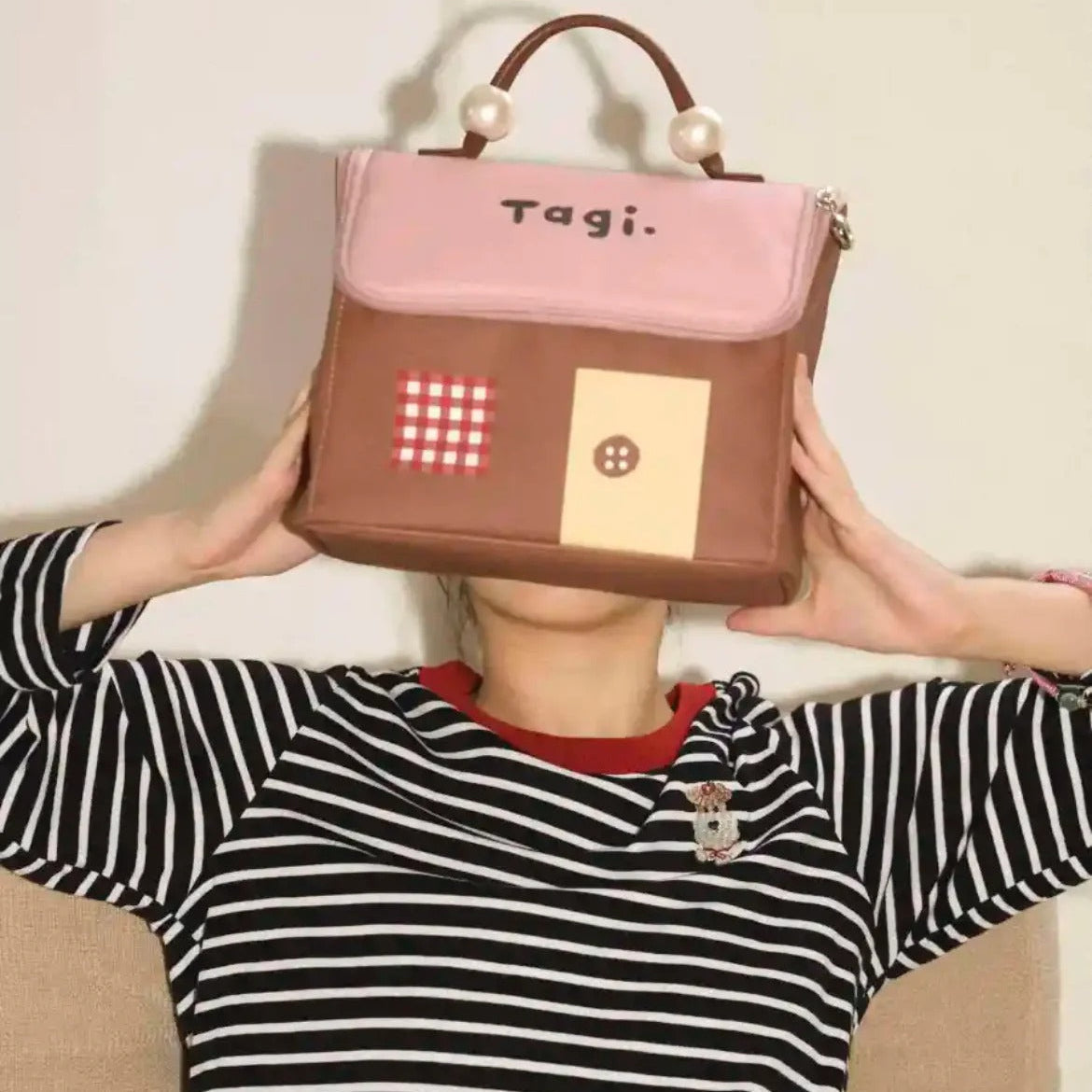 Cute Little House Design Make up Bag (Random Shade)