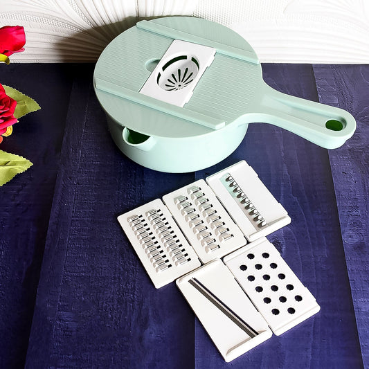 Vegetable Choppers With Drain Basket  6 In 1 Vegetable Slicer Blades (1 Set) Wukusy