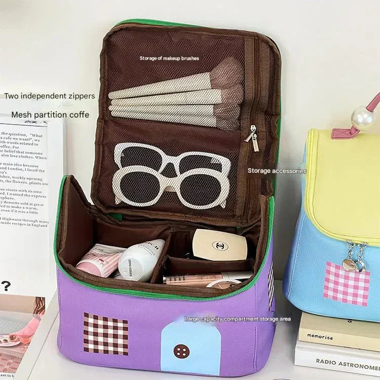 Cute Little House Design Make up Bag (Random Shade)