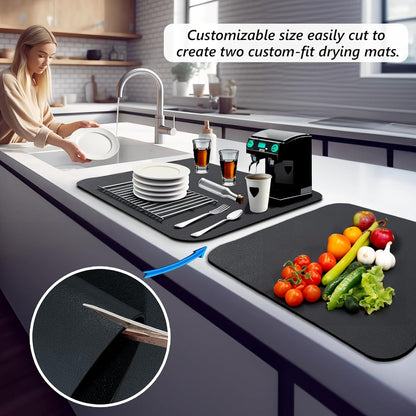 QuickDry™ - Washable Kitchen Dish Drying Mat