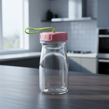 Premium Glass Bottle with Leak-Proof Lid 300 ML