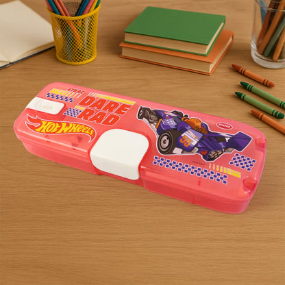Plastic Pencil Box with LED Light & Cartoon Print (1 Pc)