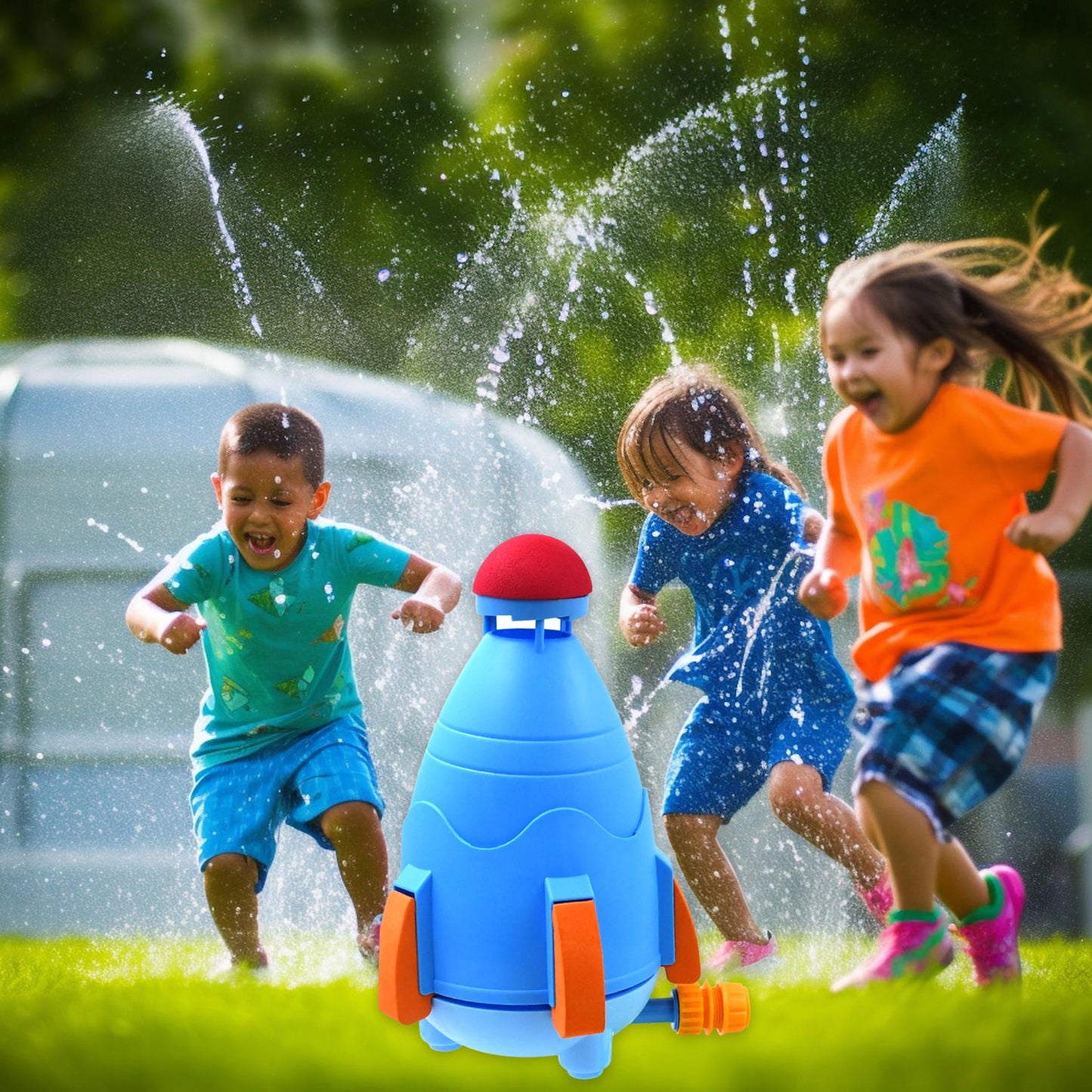 Sprinkler Rocket Launcher Summer Toys For Kids (1 Set) Wukusy