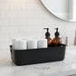Black Plastic Storage Basket Tray Set (4 Pcs)