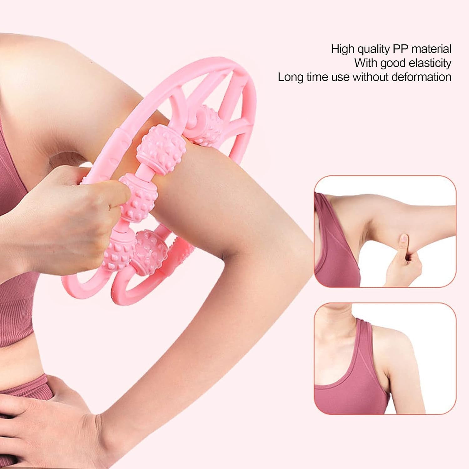 Muscle Massage Roller 8 10 Wheels Relieve Soreness Leg Muscle Roller Fitness Roller Muscle Relaxer Massage Roller Ring Clip All Round Massaging Uniform Force Elastic Pp Drop Shaped For Home Use (1 Pc) Wukusy