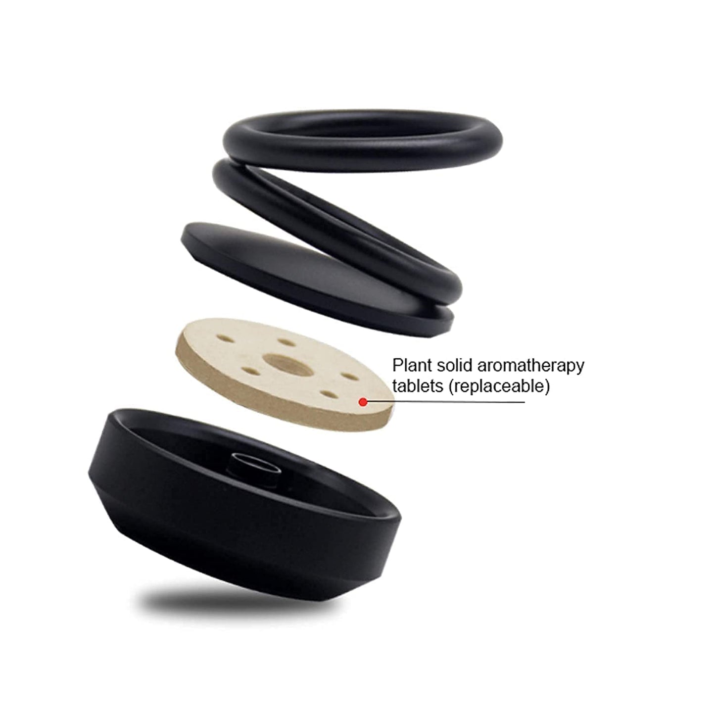6319 Solar Power Car Aroma Diffuser 360double Ring Rotating Design Car Fragrance Diffuser Car Perfume Air Freshener For Dashboard Home Office Wukusy