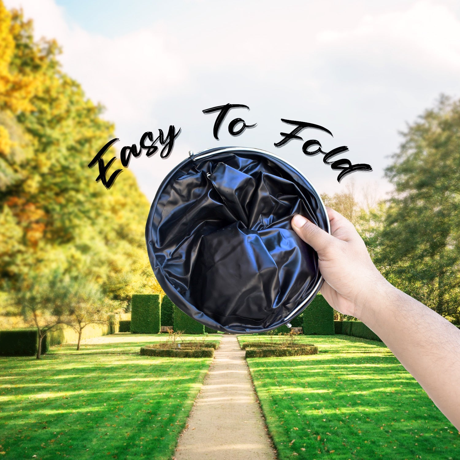 17965 Folding Bucket Portable Round Bucket Simple Bucket With Handle Multi-functional For Outdoor Use Fishing Car Washing Cleaning Disaster Prevention Portable Lightweight Durable (1 Pc  Mix Color) Wukusy