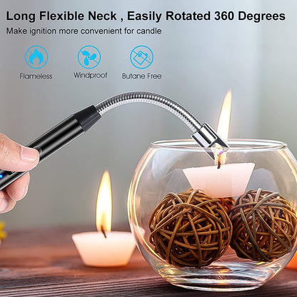 Lighter Long Flexible Electric Arc Usb Rechargeable Windproof Flameless Electronic Smoking Plasma Lighters Wukusy
