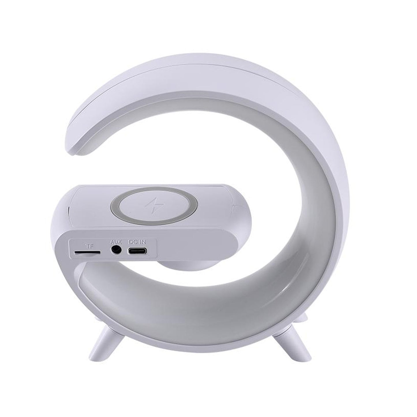 Smart Alarm Clock With G-shape Rgb Light Bluetooth Speaker Wireless Charging (1 Pc) Wukusy