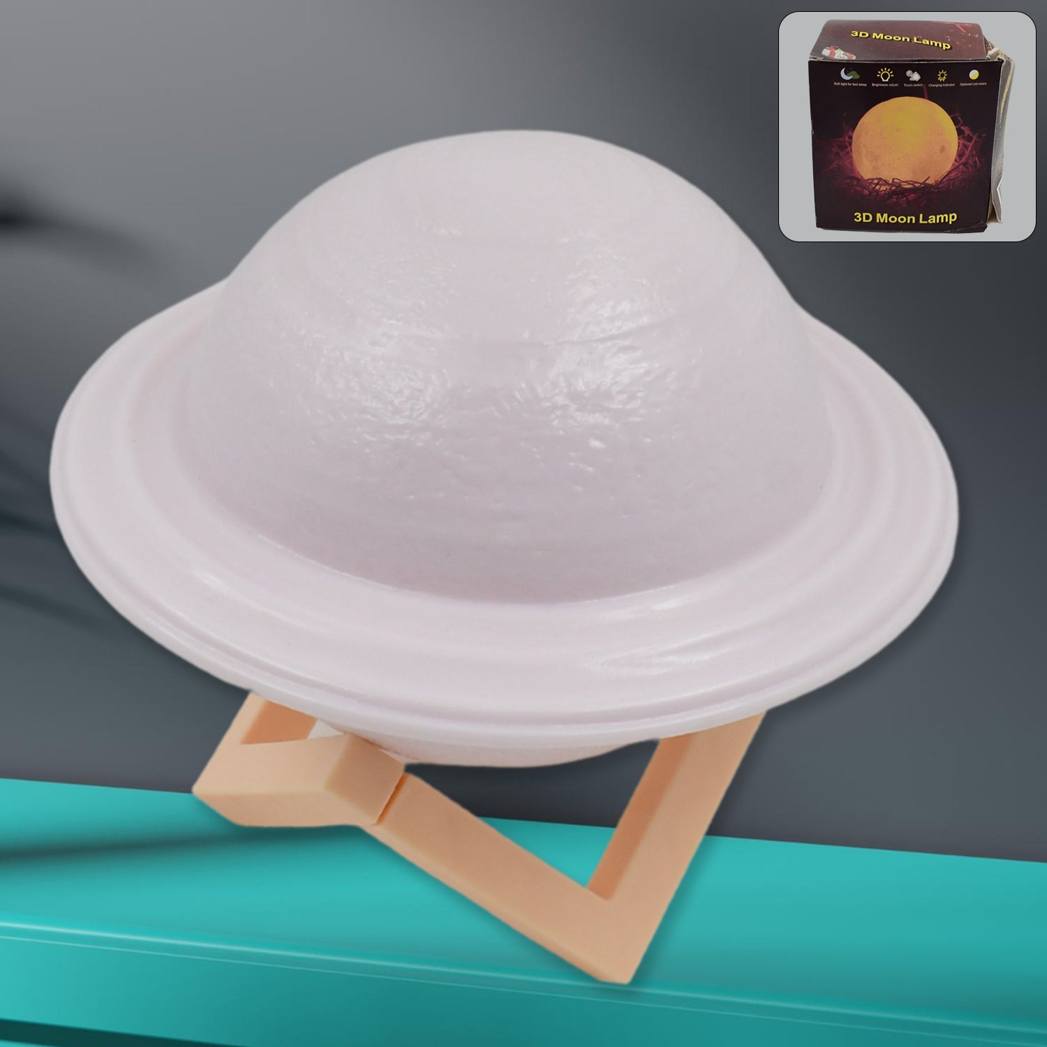 3d Saturn Lamp Home Decoration Bedside Night Light With Base (1 Pc  Multicolor) Wukusy
