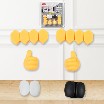 Self Adhesive Hooks For Cable Clips Desktop Cable Organizer (6 Pcs Set  Mix Design) Wukusy