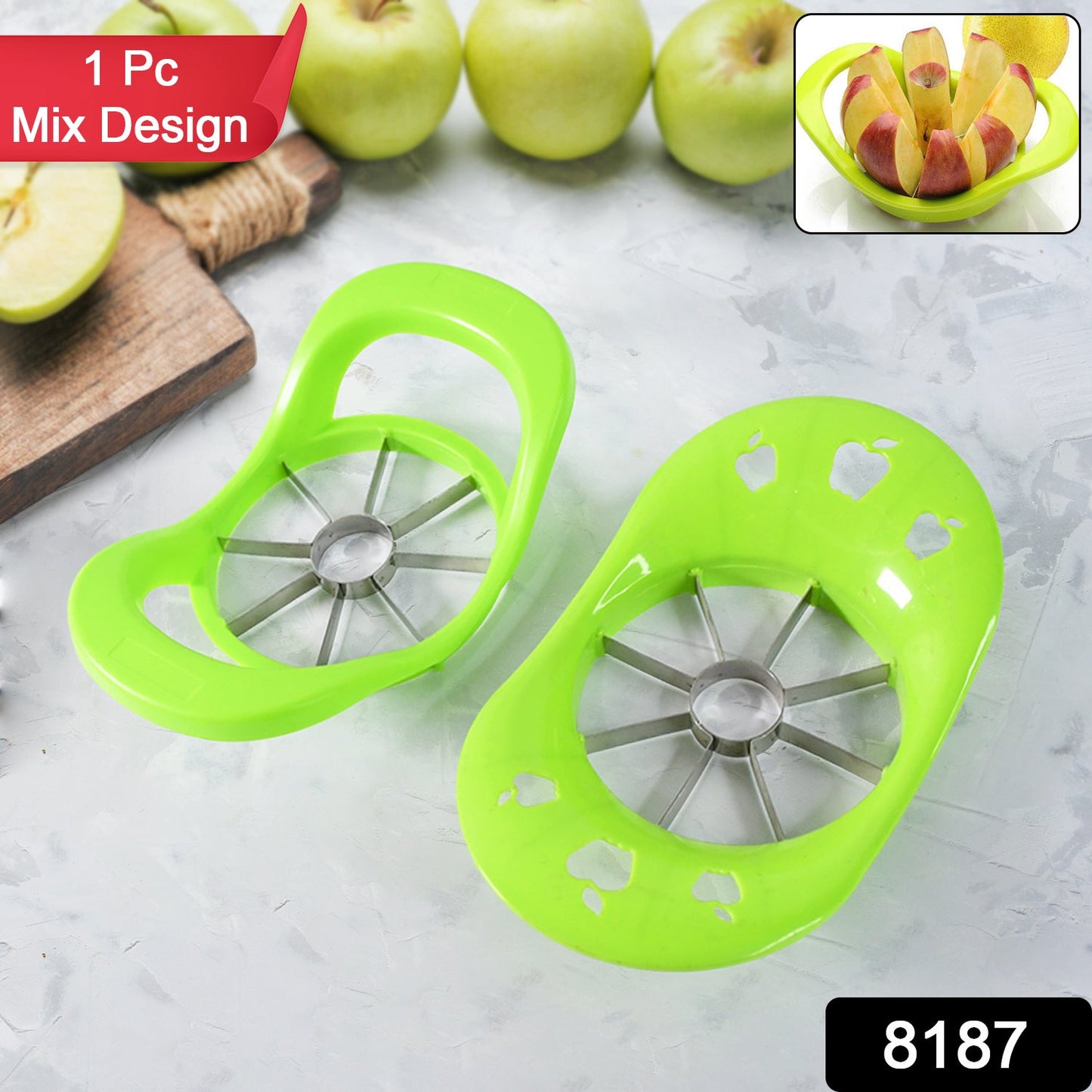 Multi-Purpose Fruit Slicer Apple Cutter with 8 Stainless Steel Blades (1 Pc)