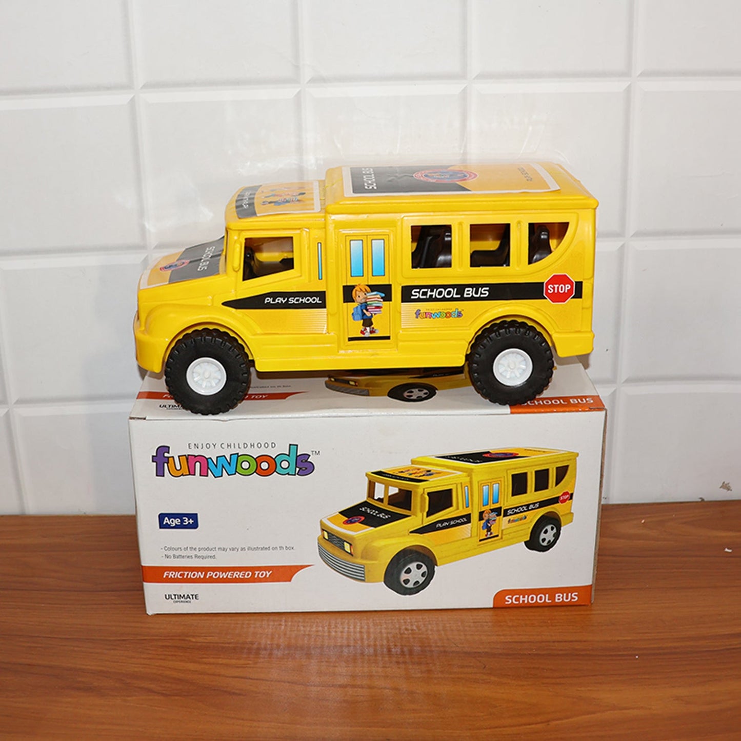 Funwoods Friction-Powered School Bus Toy - (1 Pc)