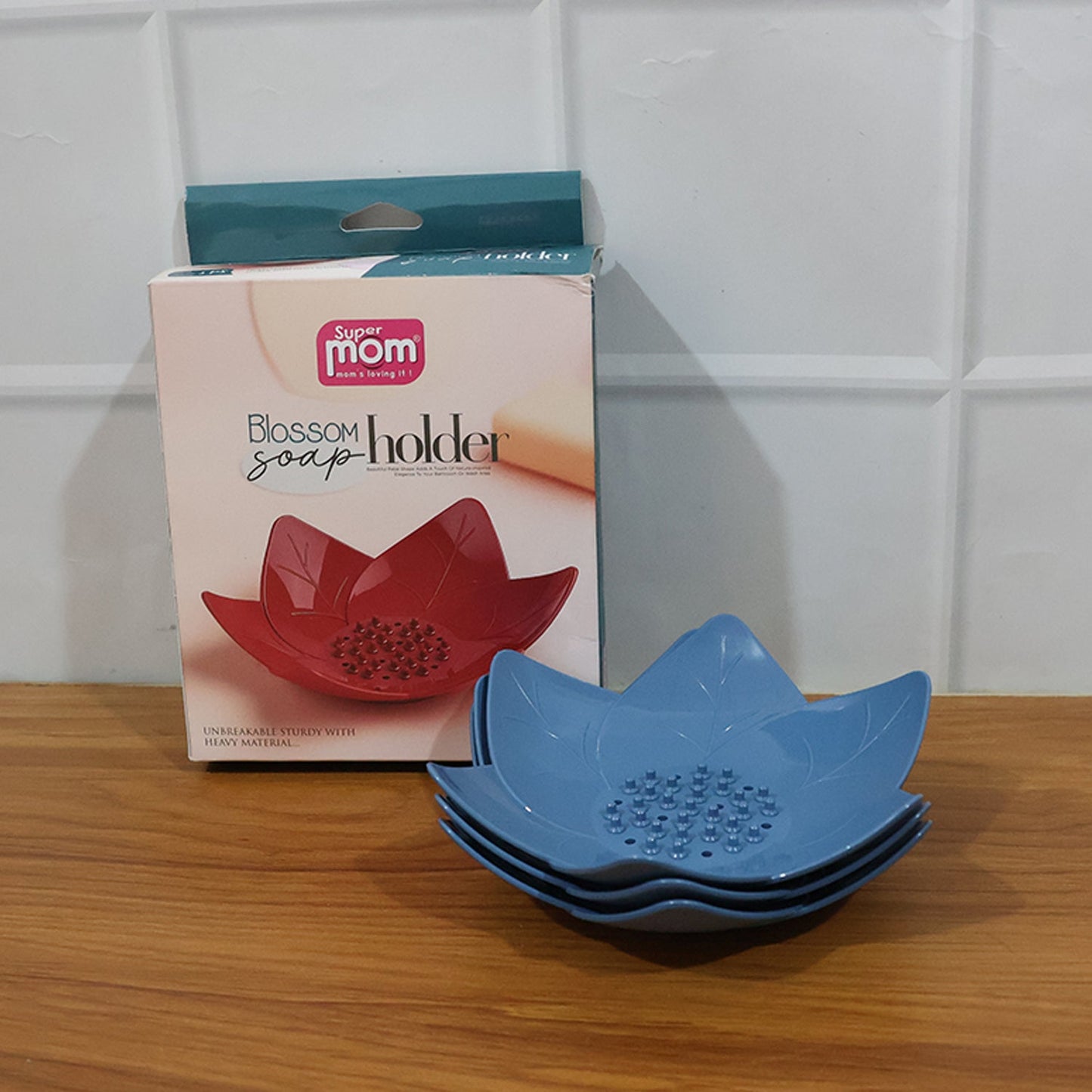 Supermom 3-Piece Lotus Blossom Design Soap Holder Set