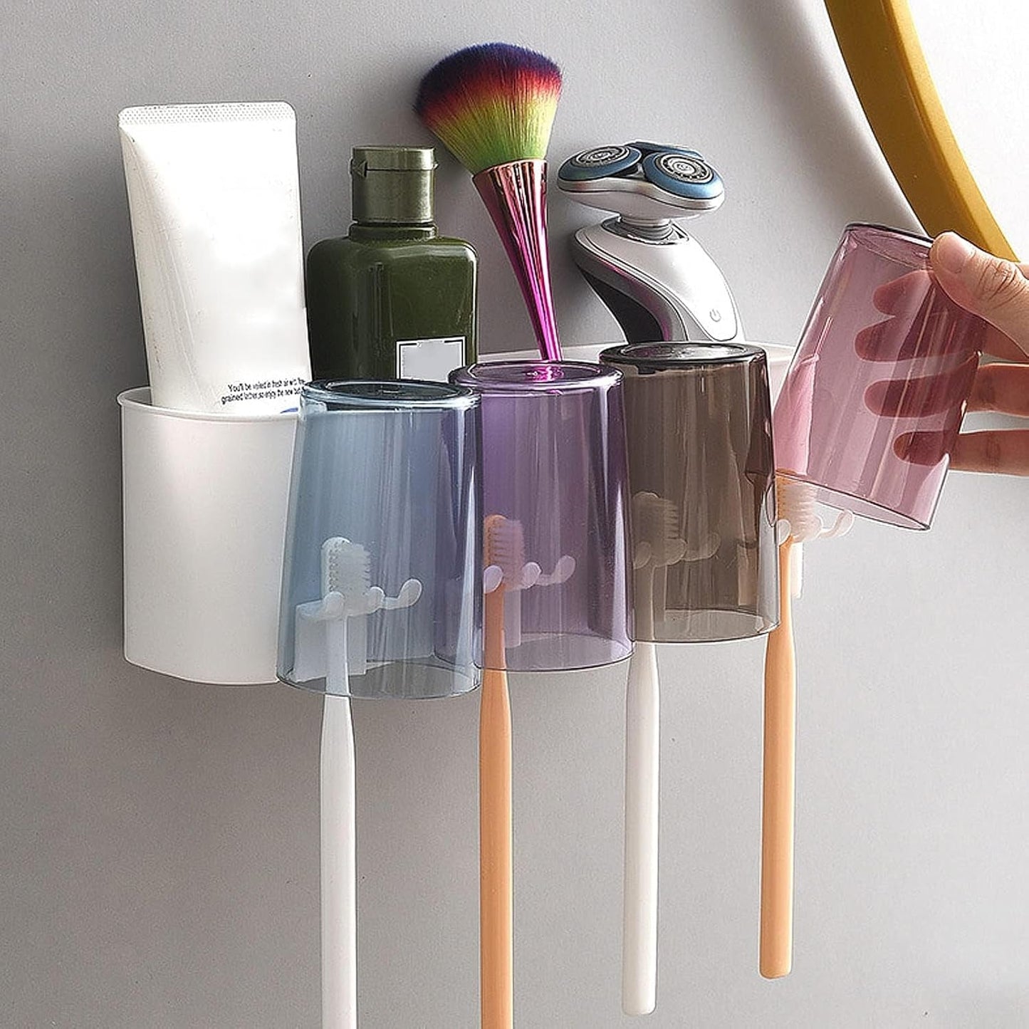 Wall Mounted Toothbrush Holder Set (1 Set)