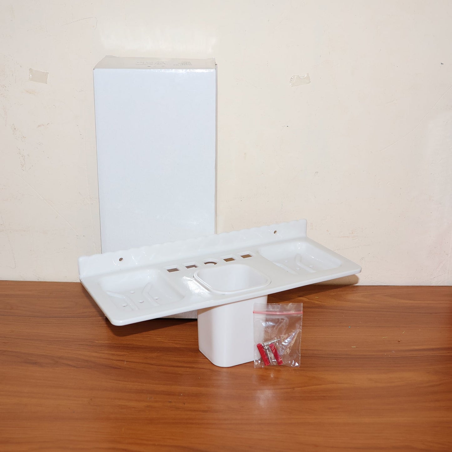 4 in 1 Wall-Mounted Bathroom Organizer - (1 Pc)