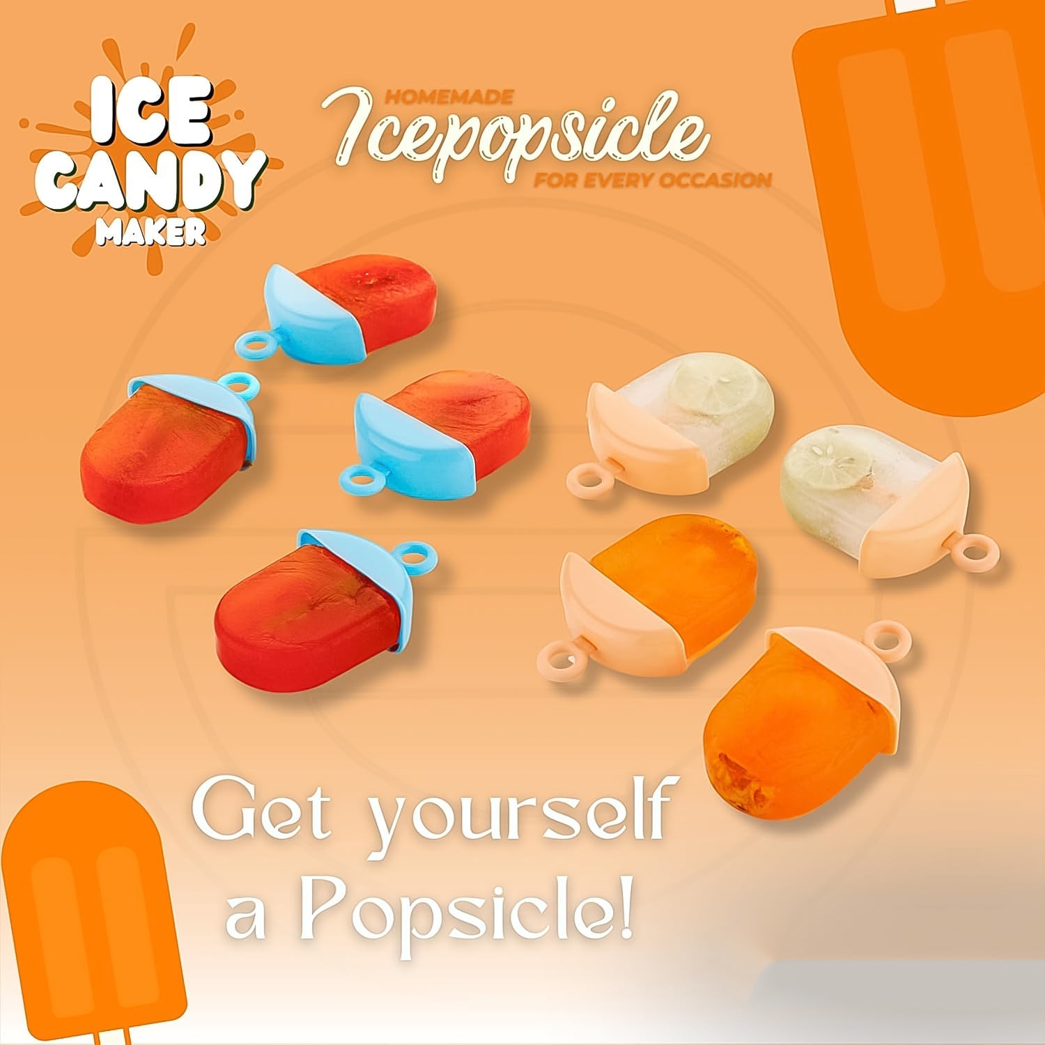 Plastic Ice Candy Maker 4 Compartment  Grid Kulfi Candy (1 Pc) Wukusy
