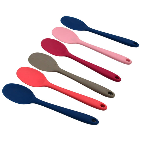 Multipurpose Silicone Spoon, Silicone Basting Spoon Non-Stick Kitchen Utensils Household Gadgets Heat-Resistant Non Stick Spoons Kitchen Cookware Items For Cooking and Baking (6 Pcs Set) Your Brand
