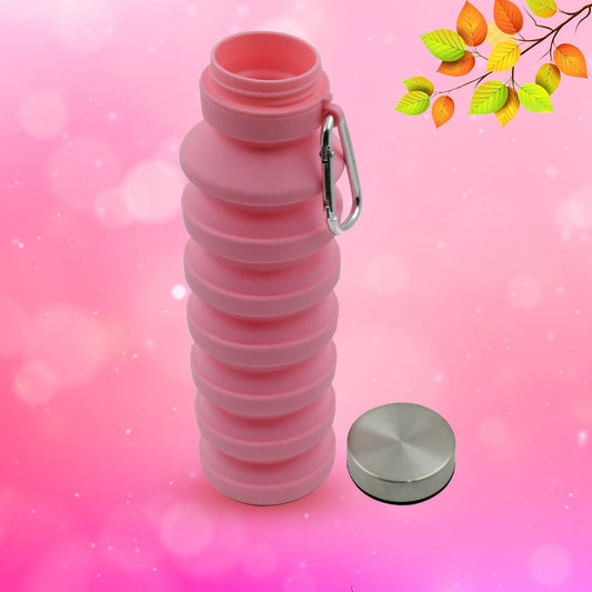 Foldable Water Bottle Silicone Leak Proof Portable Sports Travel Water Bottle For Outdoor Gym Hiking (1 Pc  24 Cm Foldable) Wukusy