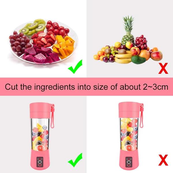 Multi-Purpose Portable USB Electric Juicer 6-Blades, Protein Shaker, Blender Mixer Cup (380 ML) Your Brand
