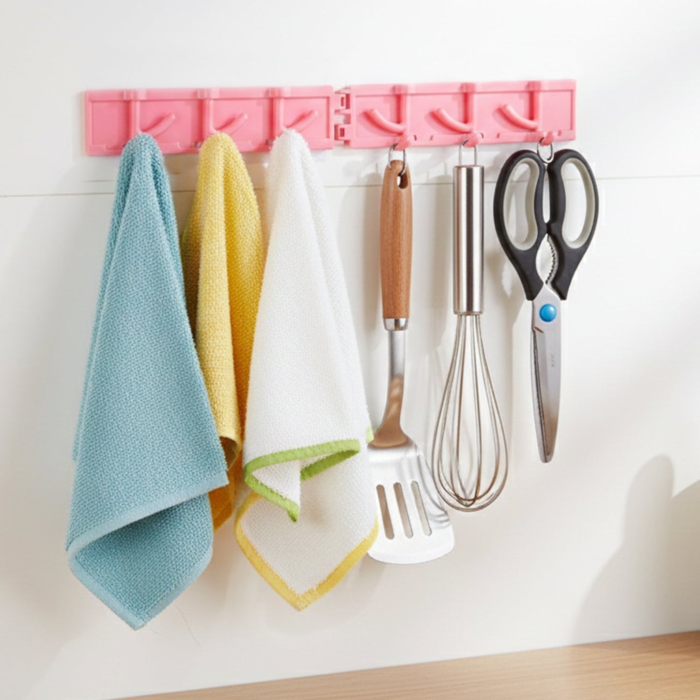 Foldable Rotating Wall-Mounted Multipurpose 6 Hook Rack (1 Pc)