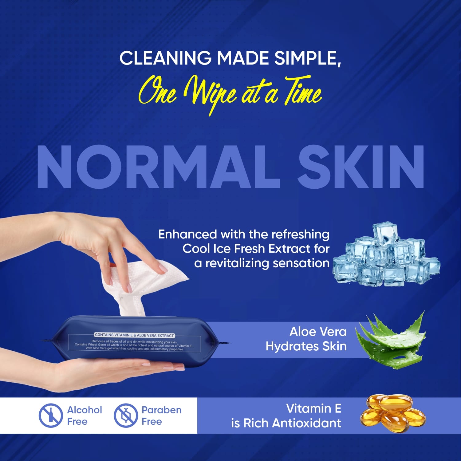Refreshing Wet Wipes for Face | Facial Cleansing | Refreshing & Skin Hydration| Soothing for skin | pH Balance & Alcohol Free | Nourishing with Fruit extract | 25 Wipes Your Brand