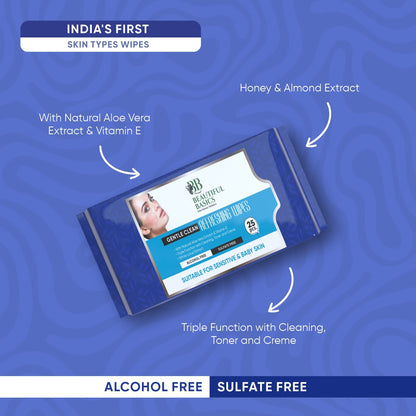 Refreshing Wet Wipes for Face | Facial Cleansing | Refreshing & Skin Hydration| Soothing for skin | pH Balance & Alcohol Free | Nourishing with Fruit extract | 25 Wipes Your Brand