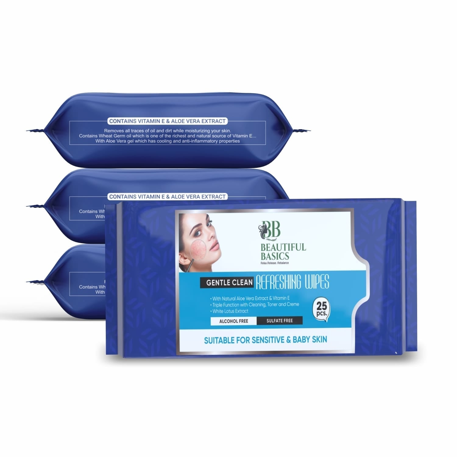 Refreshing Wet Wipes for Face | Facial Cleansing | Refreshing & Skin Hydration| Soothing for skin | pH Balance & Alcohol Free | Nourishing with Fruit extract | 25 Wipes Your Brand