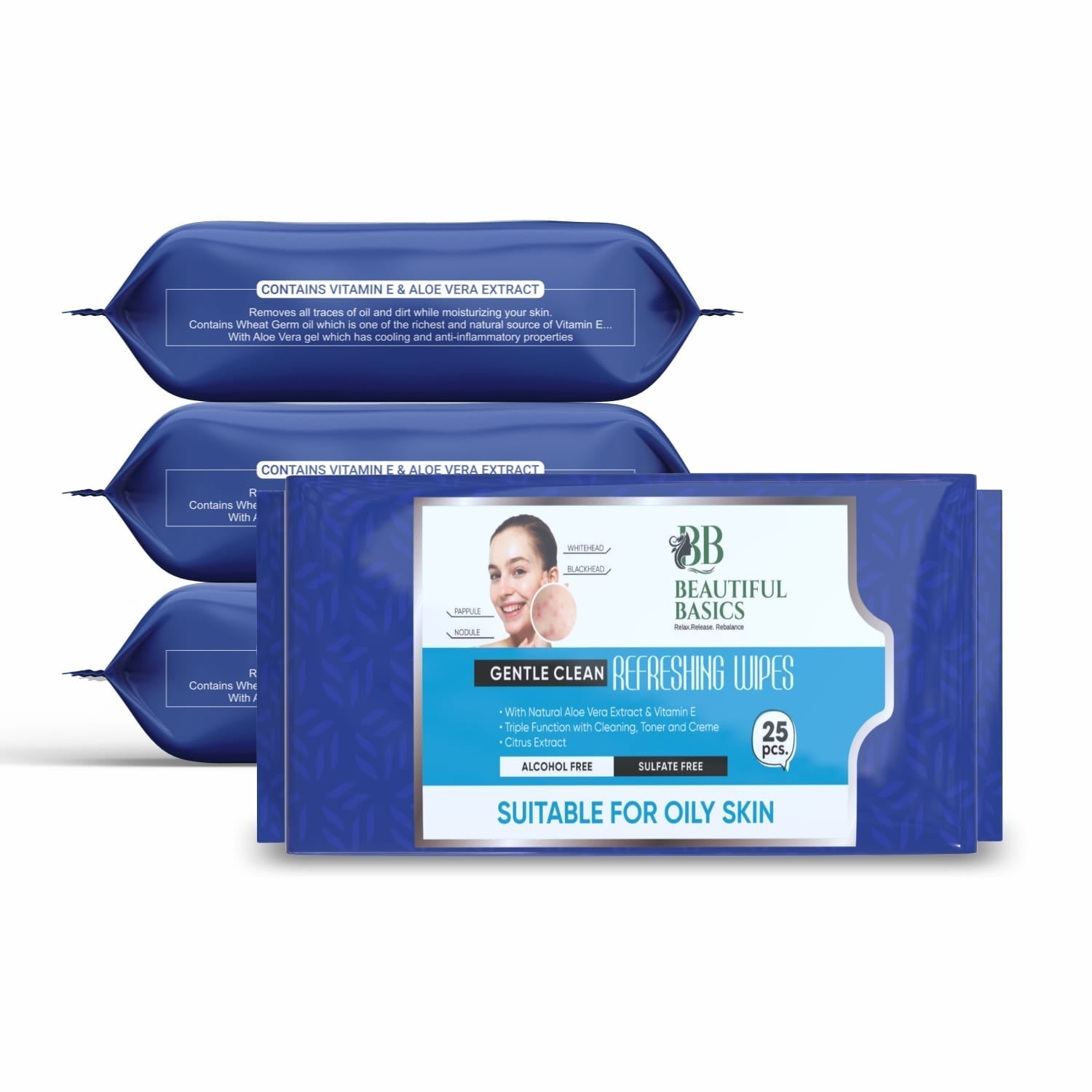 Refreshing Wet Wipes for Face | Facial Cleansing | Refreshing & Skin Hydration| Soothing for skin | pH Balance & Alcohol Free | Nourishing with Fruit extract | 25 Wipes Your Brand