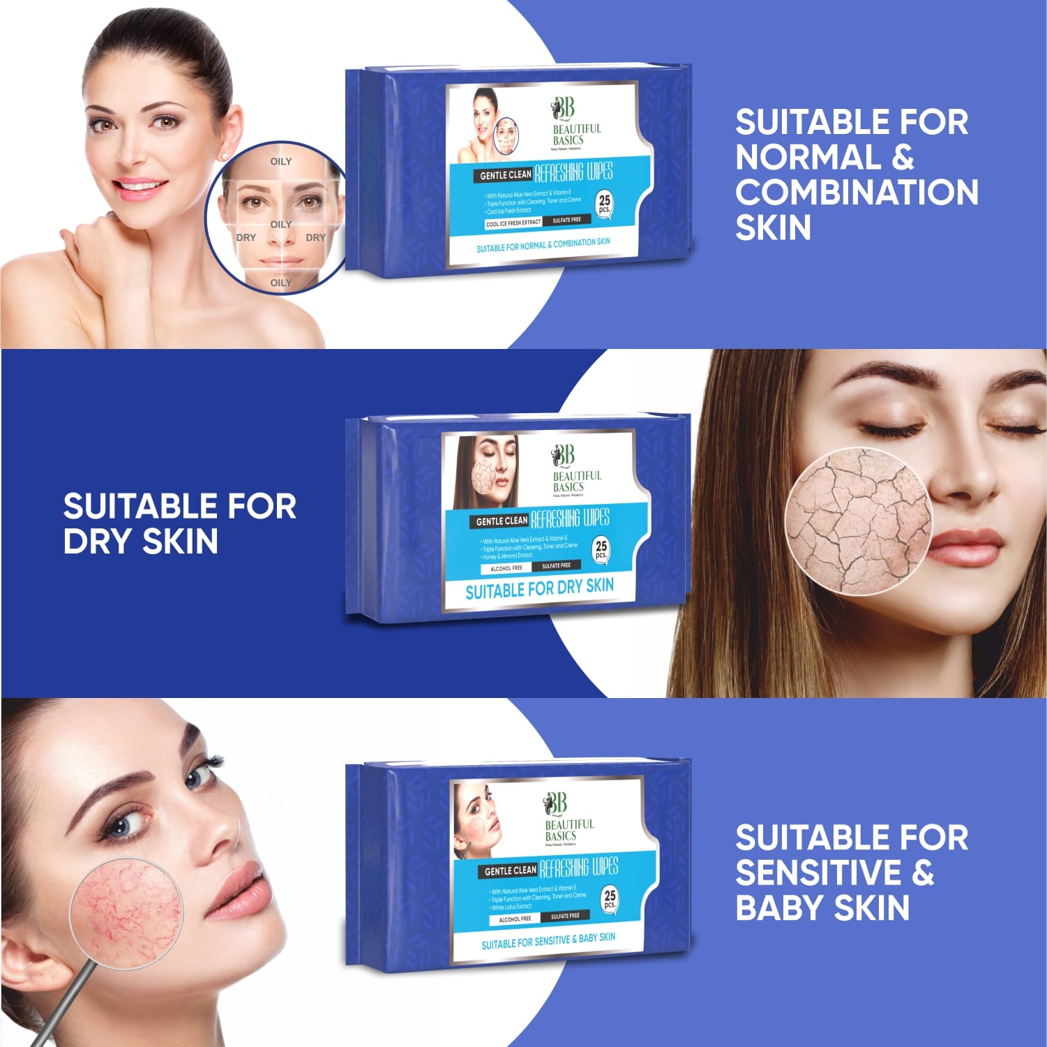 Refreshing Wet Wipes for Face | Facial Cleansing | Refreshing & Skin Hydration| Soothing for skin | pH Balance & Alcohol Free | Nourishing with Fruit extract | 25 Wipes Your Brand