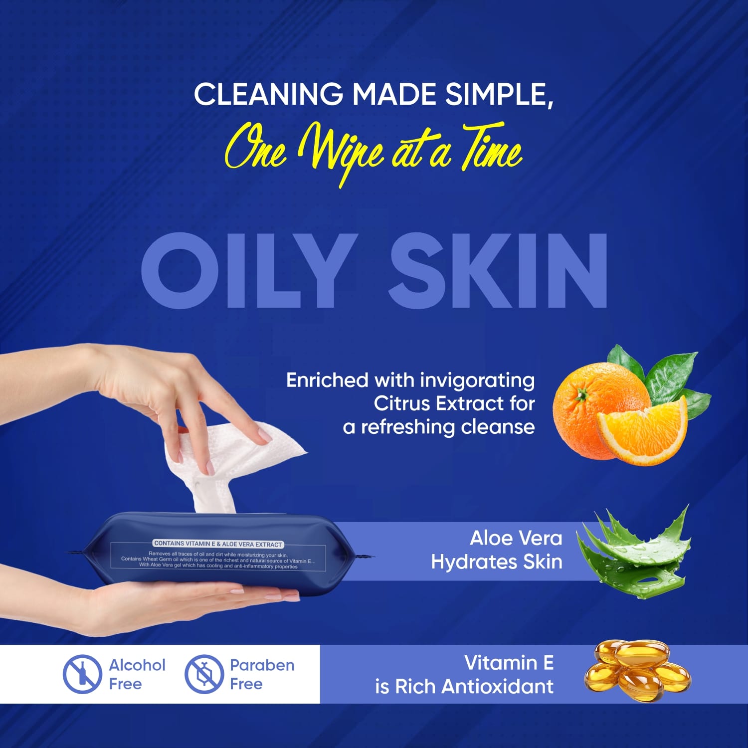 Refreshing Wet Wipes for Face | Facial Cleansing | Refreshing & Skin Hydration| Soothing for skin | pH Balance & Alcohol Free | Nourishing with Fruit extract | 25 Wipes Your Brand