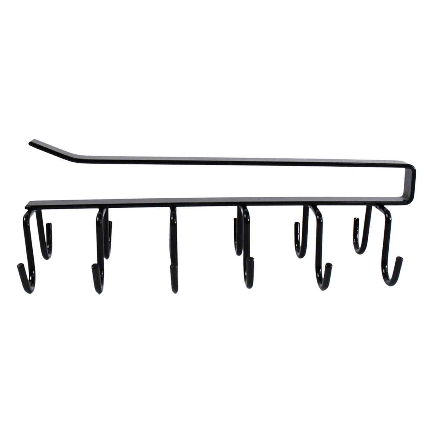 Double-row Metal Cupholder Rack Multi-purpose Iron Hanger With 6 Hooks (1 Pc) Wukusy