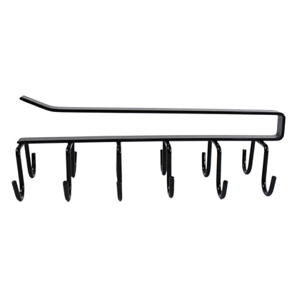 Double-row Metal Cupholder Rack Multi-purpose Iron Hanger With 6 Hooks (1 Pc) Wukusy